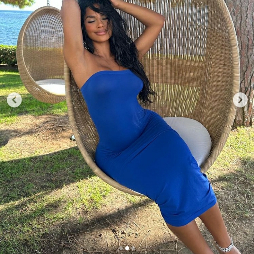 (M) Royal Blue Bodycon Maxi Tube Dress